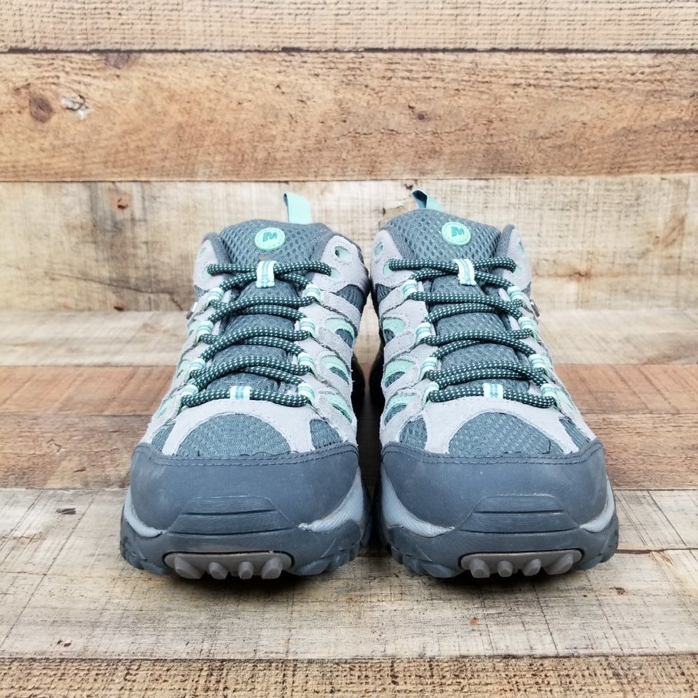 Merrell Moab 2 Women Sz 7 Waterproof Hiking Drizzle Mint J24462W Trail Shoes - Picture 2 of 9